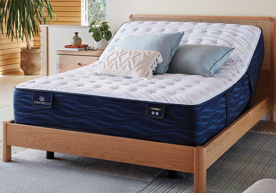 serta icomfort mattress set in a bedroom